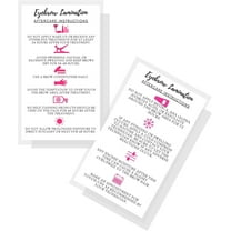 Eyebrow Lamination Aftercare Instruction Cards Physical Printed 2 x 3.5 inches Business Card Size Starter Lift Kit with Tint at home diy aftercare supplies White with Icons Design