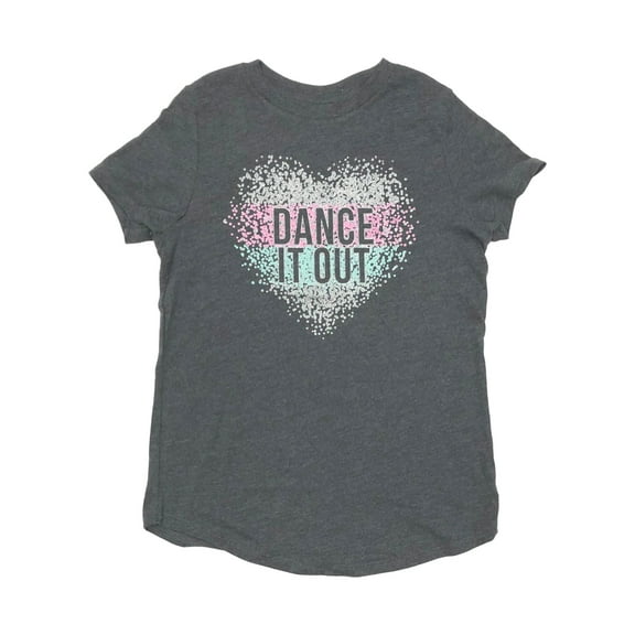 Jumping Beans Toddler Girls Gray Glitter Dance It Out T-Shirt Tee Shirt 3T