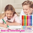 thumbnail image 3 of Rollerball Pen with Floral Pattern, Double Tip Wavy Curved Line Pen, Colorful Fluorescent Marker for Journaling 25ml Office&Craft&Stationery, 3 of 6