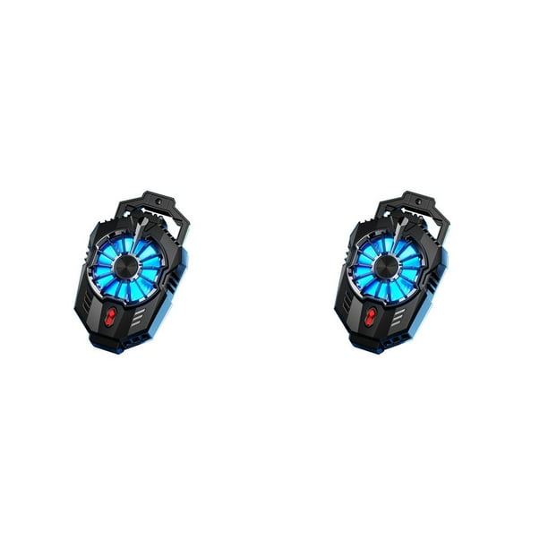Sidaley Enfriador de teléfono móvil Operación silenciosa Ventilador de enfriamiento Portátil Clip-on Smartphone Gaming Radiador Gamers Gift Black Negro 2piezas