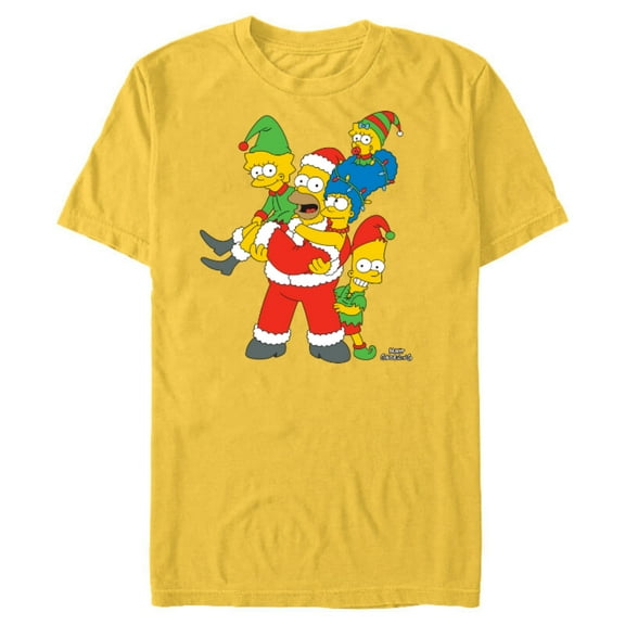 The Simpsons Marge Homer Bart Lisa Maggie Holiday - Short Sleeve Blended T-Shirt for Adults – Customized-Yellow