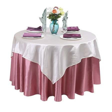 

Round Tablecloth Nordic Solid Color Tablecloth With Square Cloth Polyester Table Cover For Conference Wedding Cocktail Party Banquet-A-140cm+75cm