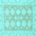 thumbnail image 1 of Ahgly Company Indoor Square Abstract Light Blue Modern Area Rugs, 5' Square, 1 of 4
