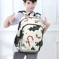 thumbnail image 6 of FORMRS Unisex School Backpack 17" Student Travel Bag with Laptop Compartment, White Christmas Holly, 6 of 7