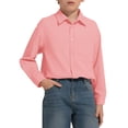thumbnail image 4 of Back to School Shirt Collared Long Sleeve Button Down Solid T Shirts Classic Causal Comfortable Basic Dress Shirts, 150, 4 of 5