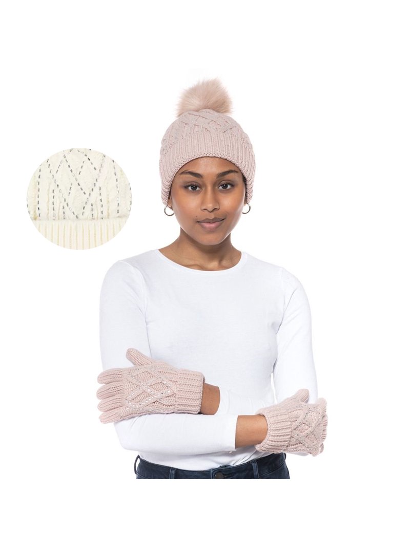 I.N.C. International Concepts Women’s Beanie Hat & Gloves Set/Cream-White/NWT INC International Concepts Women main image 4