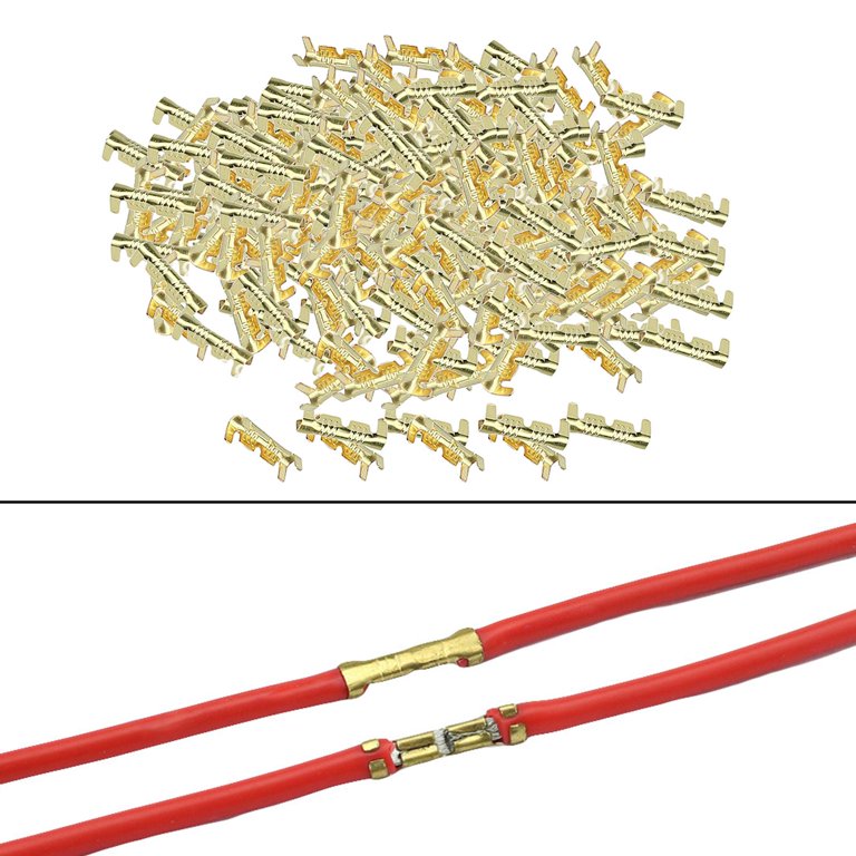 Brass Crimp Terminals 0.5-1.5mm Square Wiring Line Tool Small Teeth 200Pcs  