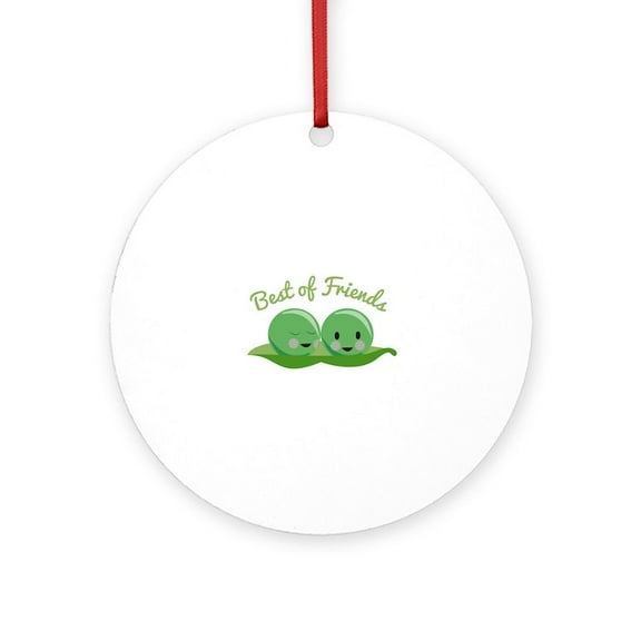 CafePress - Best Of Friends - Round Wood Ornament 4"
