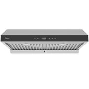 Awoco RH-R06-G30 Stainless Steel Under Cabinet 6 Speeds 900 CFM Range Hood With Tempered Glass Touch Panel, LED Lights, Baffle Filters And Oil Collector, 7" High