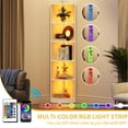thumbnail image 5 of Uforic Tall Corner Shelf with Led Light, 5-Tier Bookshelf, Modern Corner Bookcase Display Rack Storage Shelves, White, 5 of 8