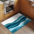 thumbnail image 3 of Teal Blue 2x3 Area Rugs for Living Room, Water Ripple Abstract Gradient Coean Waves Non Slip Floor Mat Washable Low-Profile Indoor Carpet for Bedroom, Dining Room, Bathroom, 3 of 9