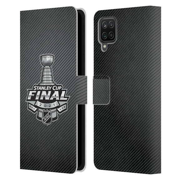 Head Case Designs Officially Licensed NHL 2021 Stanley Cup Final Stripes Leather Book Wallet Case Cover Compatible with Samsung Galaxy A12 (2020)