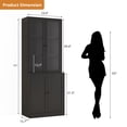 thumbnail image 2 of RichYa 71'' Tall Bookcase with Glass Doors, 3-Tier Display Bookshelf & 5-Tier Storage Cabinet for Home Office Living Room, 2 of 8