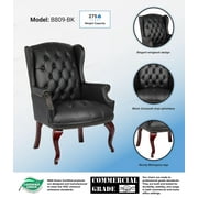 Boss Office Products Wingback Traditional Style Executive Guest Chair, Black