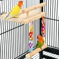 thumbnail image 1 of Juguetes Loro plataforma de madera jugar gimnasios soportes de ejercicio con columpio de madera acrílica noria masticar para animales mejillas verdes, 1 of 5