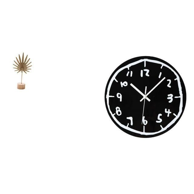 Escultura de hojas,Estatua de hoja de metal Escultura de hoja Decoración del hogar,Reloj de pared,Reloj de pared silencioso y decorativo que no hace tictac,Reloj moderno de 12 pulgadas para