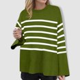 thumbnail image 2 of Gibobby Sueter Dama Suéter casual suelto con cuello Rojoondo y para mujer (Verde, L), 2 of 5