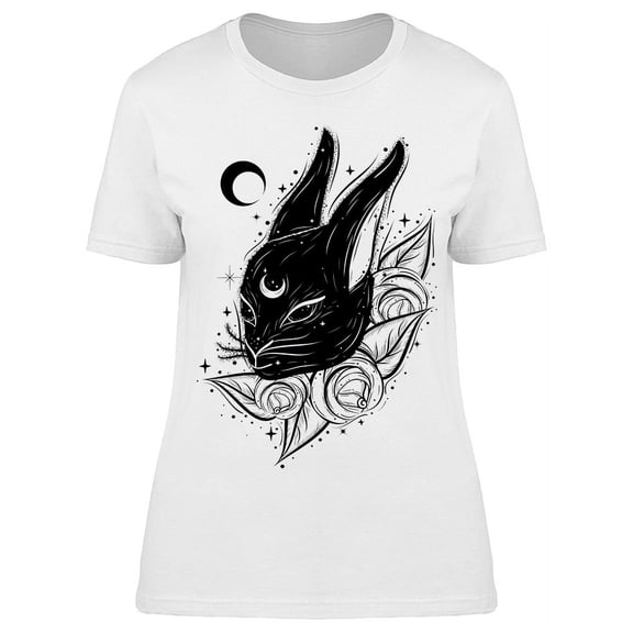 Boho Magic Rabbit And Roses T-Shirt Women -Image by Shutterstock, Female 3X-Large