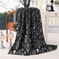 thumbnail image 2 of Black White Gothic Dreamcatcher Owl Skull Pattern Blanket,Comfortable Soft Lamb Wool Throw Blanket,All Season,Warm Lightweight Blankets for Sofa Bed Couch Living Room Chair,40"x50", 2 of 4