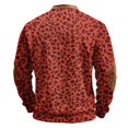 thumbnail image 5 of Men's Leopard Print Half Zip Sweatshirt, Trendy Retro Long Sleeve Stand Collar Pullover, Fall Comfy Loose Fit Casual Top Red 2XL, 5 of 5