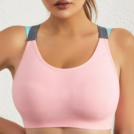 

Sports Bra for Women Padded Medium Support Criss Cross Strappy Bras Seamless High Impact Yoga Exercise Athletic Bras