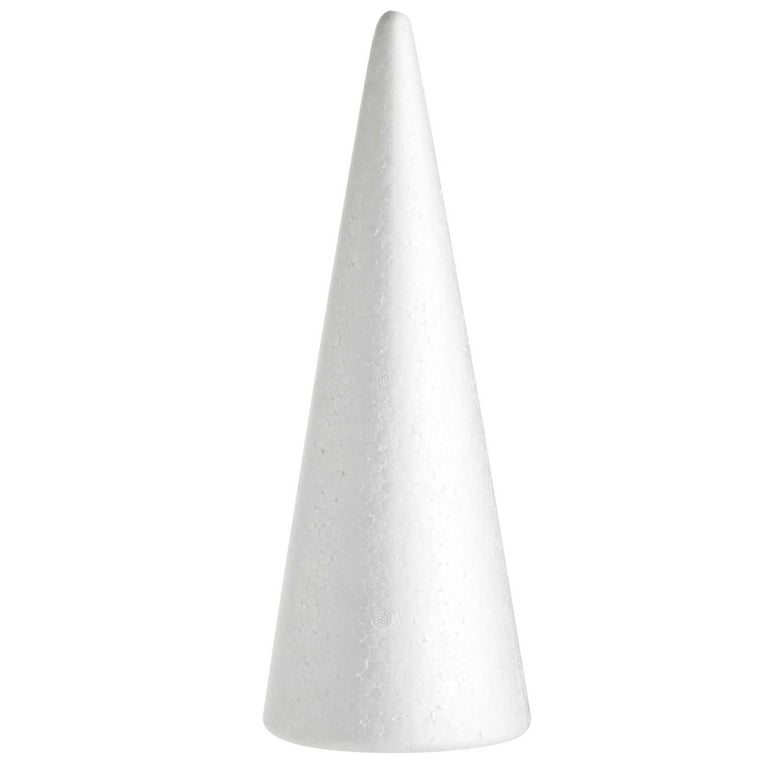Floracraft Styrofoam 2 7/8 X 5 7/8 Cone, White, Make It Fun Craft