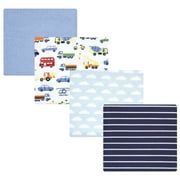 Luvable Friends Hudson Baby Flannel Receiving Blankets 4pk, Vehicle Adventure