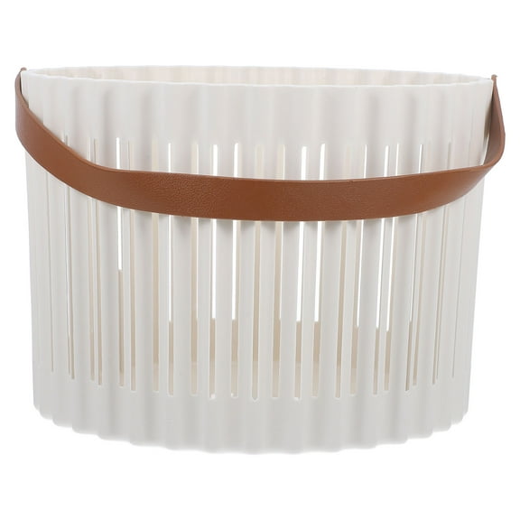 REOFLYUP Laundry Hamper Small Basket With Handle Portable Design White 1Pcs