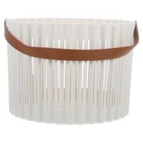 REOFLYUP Laundry Hamper Small Basket With Handle Portable Design White 1Pcs