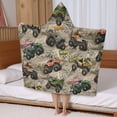 thumbnail image 5 of Brown Mud Monster Cartoon Trucks Pattern Hooded Bath Towel，50"x30" for Ages 3 To 12 Kids, Quick Dry Lightweight Soft Microfiber Hood Beach Towel Cover Up for Kids, 5 of 7