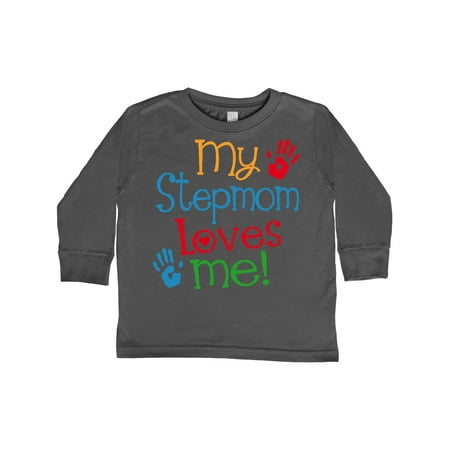 

Inktastic My Stepmom Loves Me Outfit Gift Toddler Boy or Toddler Girl Long Sleeve T-Shirt