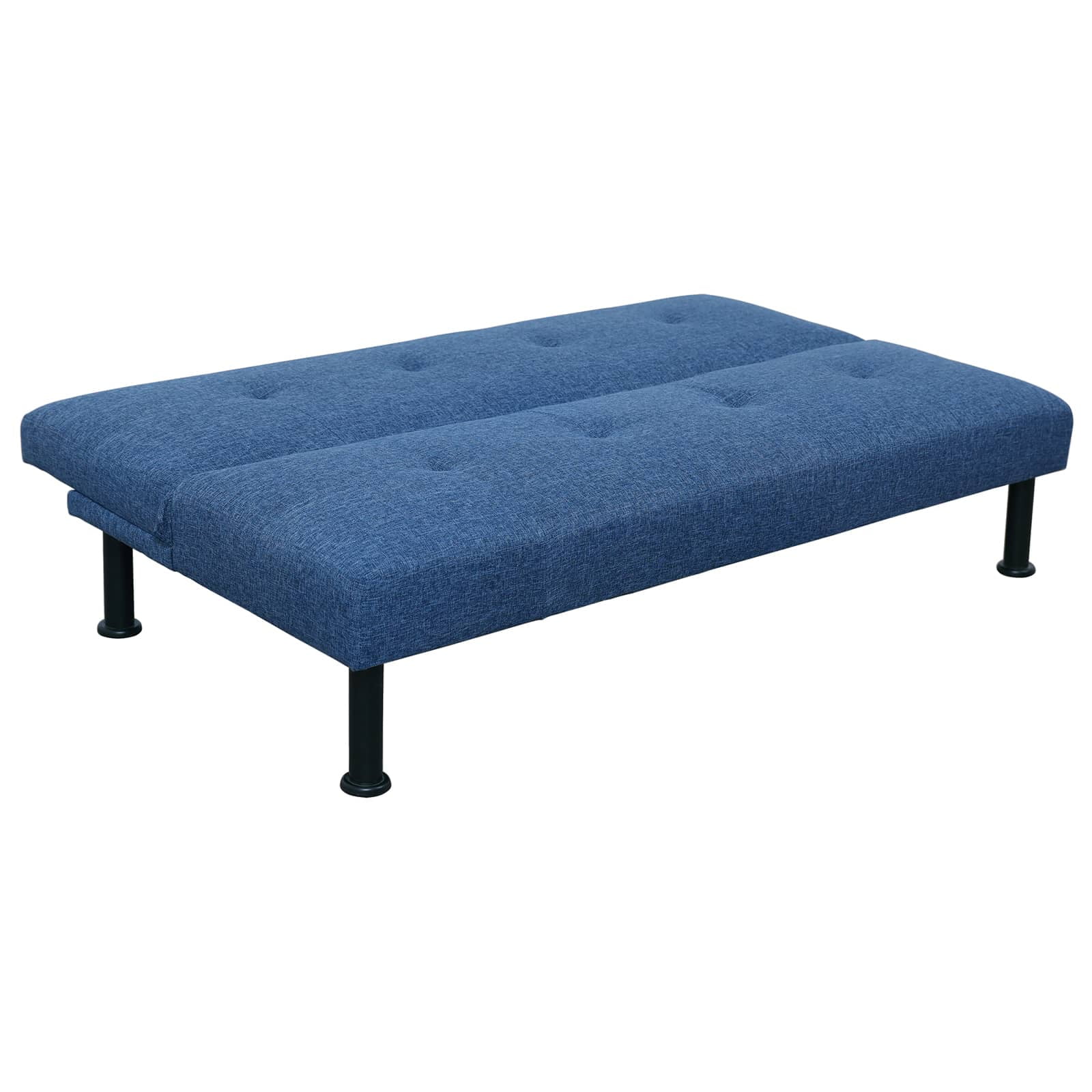 Convertible Futon Sofa Bed Linen Loveseat Adjustable Sleeper Sofa Couch for Living Room Small Apartment,Blue