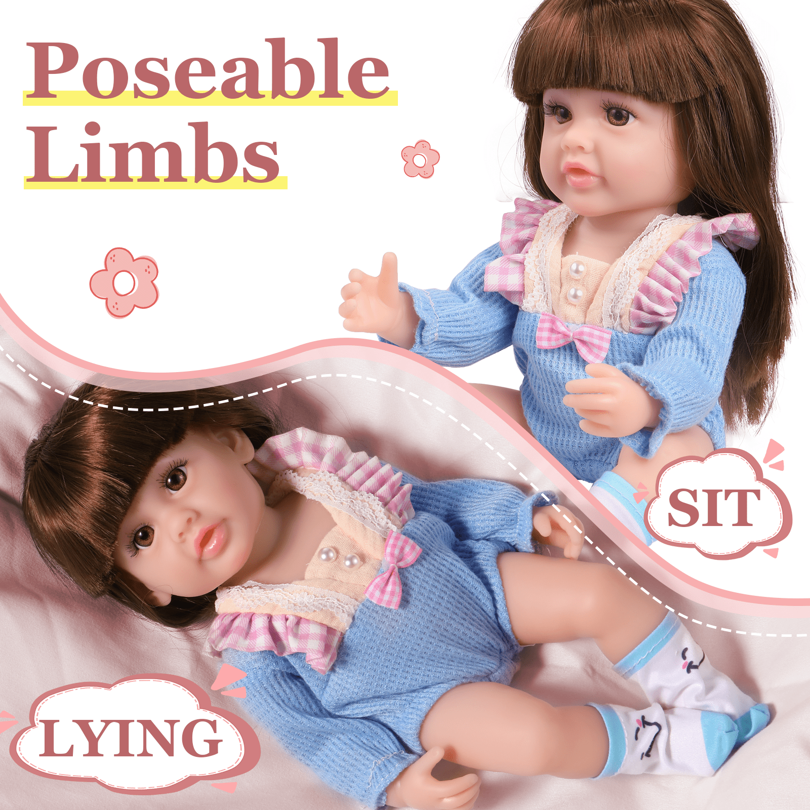 Comvin Lifelike 12 Inch Reborn Baby Dolls,Realistic Baby Dolls Girl Real Life Baby Doll Full Silicone with Accessorries for 3+ Kids Gifts Collection
