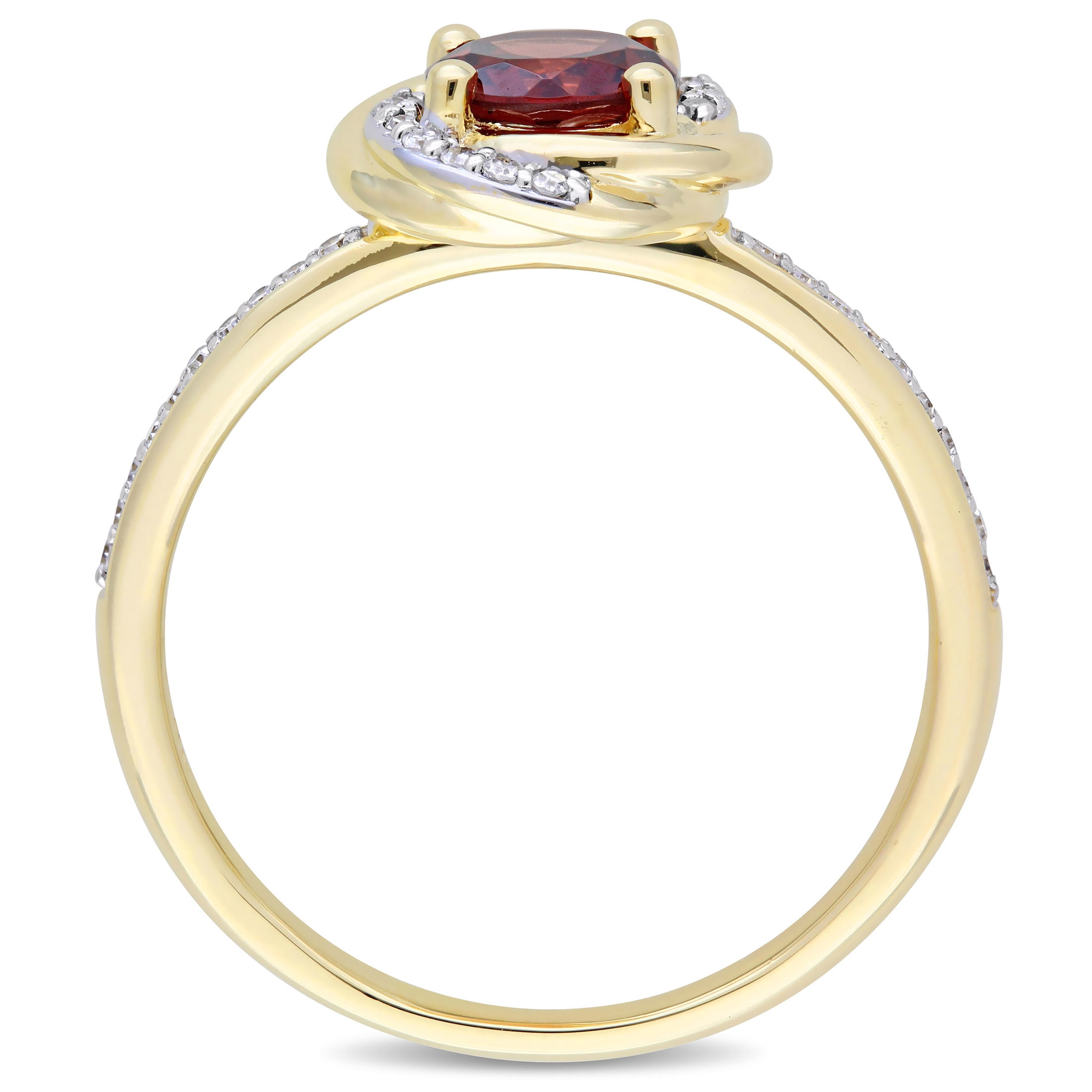 Everly Women's Garnet 10K Yellow Gold Engagement Ring