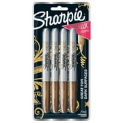 SHARPIE Metallic Fine Point Permanent Marker, Gold, 4 Count 4-Count