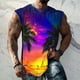 thumbnail image 1 of Camiseta sin mangas de cuello redondo para hombre, informal, a la moda, con estampado, sin mangas, deportiva, con cuello redondo, 1 of 5