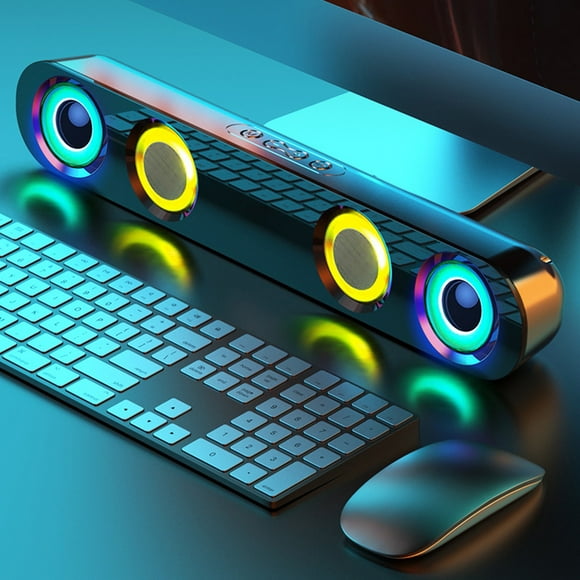 cpengpj Clearance Colorful Sound Subwoofer High Power Home Video Desktop Wireless Strip Long Speaker Speaker Sound Bar TV Karaoke Sound