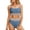Dusk Blue, variant on Eytino Bathing Suits for Women Swimsuits High Waisted Bikini Sets Shirred Solid Color Scoop Neck Swimming Suits Shell Strap 2025 Summer Beach Swim Suits Swimwear Green L