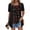 Black, variant on Short Sleeve Shirts for Women,Fake Two Piece Tops,Layered Pleated Tunic Blouses Summer Shirts,Loose Hide Belly Open Front Cardigan Style,Floral Print Ruched Pleat Tops Black S