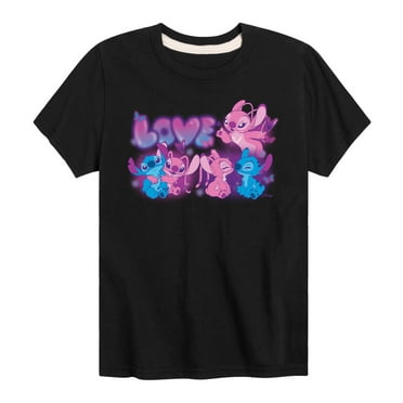 Disney - Lilo and Stitch - Love Grid - Boy's Toddler And Youth Short Sleeve Graphic T-Shirt