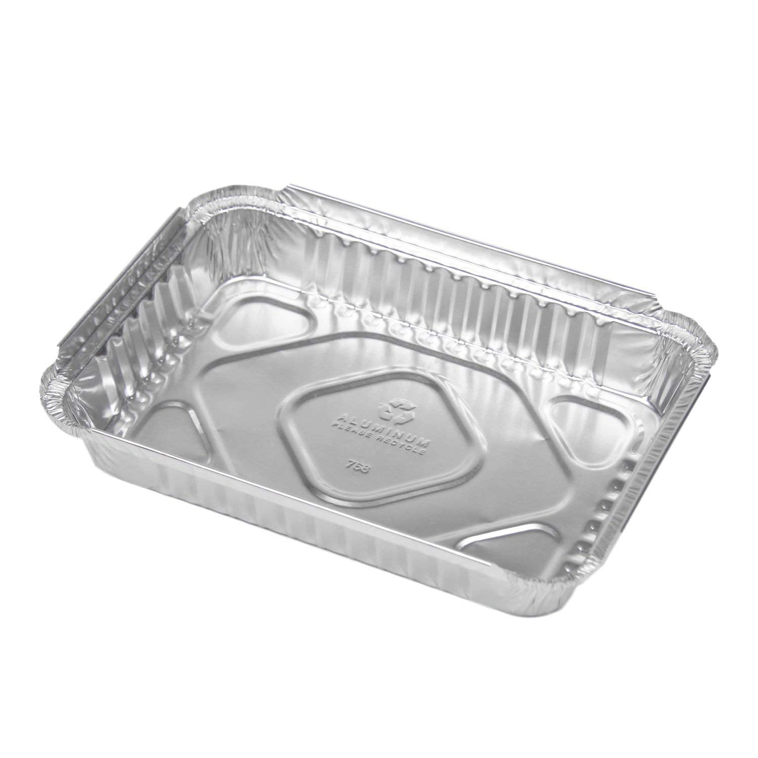 Disposable Aluminium Silver Foil Containers with Lid - 750ml (Pack of 75)  US