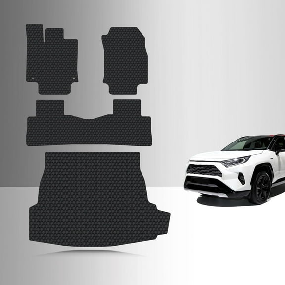 ToughPRO Full Set   Trunk Mats Compatible with Toyota RAV4 2025 Prime - All Weather Heavy Duty (Made in USA) Black Rubber