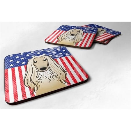 American Flag & Afghan Hound Foam Coaster Set of 4