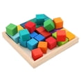 thumbnail image 1 of Bloques de cubos apilables de colores, 36 piezas de bloques de construcción apilables de madera de colores Bloques de construcción apilables de madera de colores diseñados para profesionales, 1 of 14