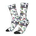 thumbnail image 1 of Balery Dinosaur on Excavator2 Calcetas Largas con Estampado para Hombre y Mujer – Suaves y Transpirables, Talla Única (US 5-11), 1 of 6