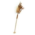 thumbnail image 4 of yotijay Stick Horse Wooden Pole Handcrafted Riding Toy Pretend Play for Boys Girls yellow with roller, 4 of 9