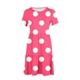 thumbnail image 6 of Fartey Summer Dresses for Women 2025 Trendy Polka Dot Print Dress with Pockets Casual Short Sleeve Crew Neck Beach Sundress Loose Flowy Tiered Swing Dress Hot Pink M, 6 of 6