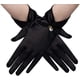thumbnail image 1 of Zhuge Guantes de satén, guantes cortos para mujer, guantes de princesa, para mujeres, niñas, novias, bodas, ópera, banquetes, fiestas de disfraces, color negro, 1 of 4