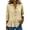 Khaki, variant on Ruffled 2026 Spring Outfits 3/4 Sleeve 100% Cotton V-Neck Solid Blouse Flutter Dressy Casual T-Shirt Tops for Women 2026 Yellow S