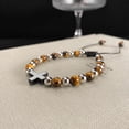 thumbnail image 2 of Cross Bracelet for Men,Stainless Steel Tiger Eye Stone with Silver Cross Religious Bracelet Christian Jewelry 21 cm 8.26 inches, 2 of 5